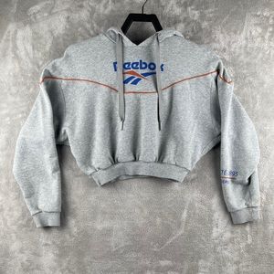 Reebok grey cropped pullover sweatshirt